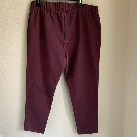 Soft Surroundings Wine Colored Crop Pants with Metal Detail - Picture 5 of 5